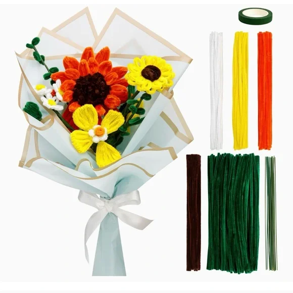 Pipe Cleaner Craft Kits 2 Set Flower Floral Craft Supplies Kids Toys STEM SM4 - Picture 16 of 16